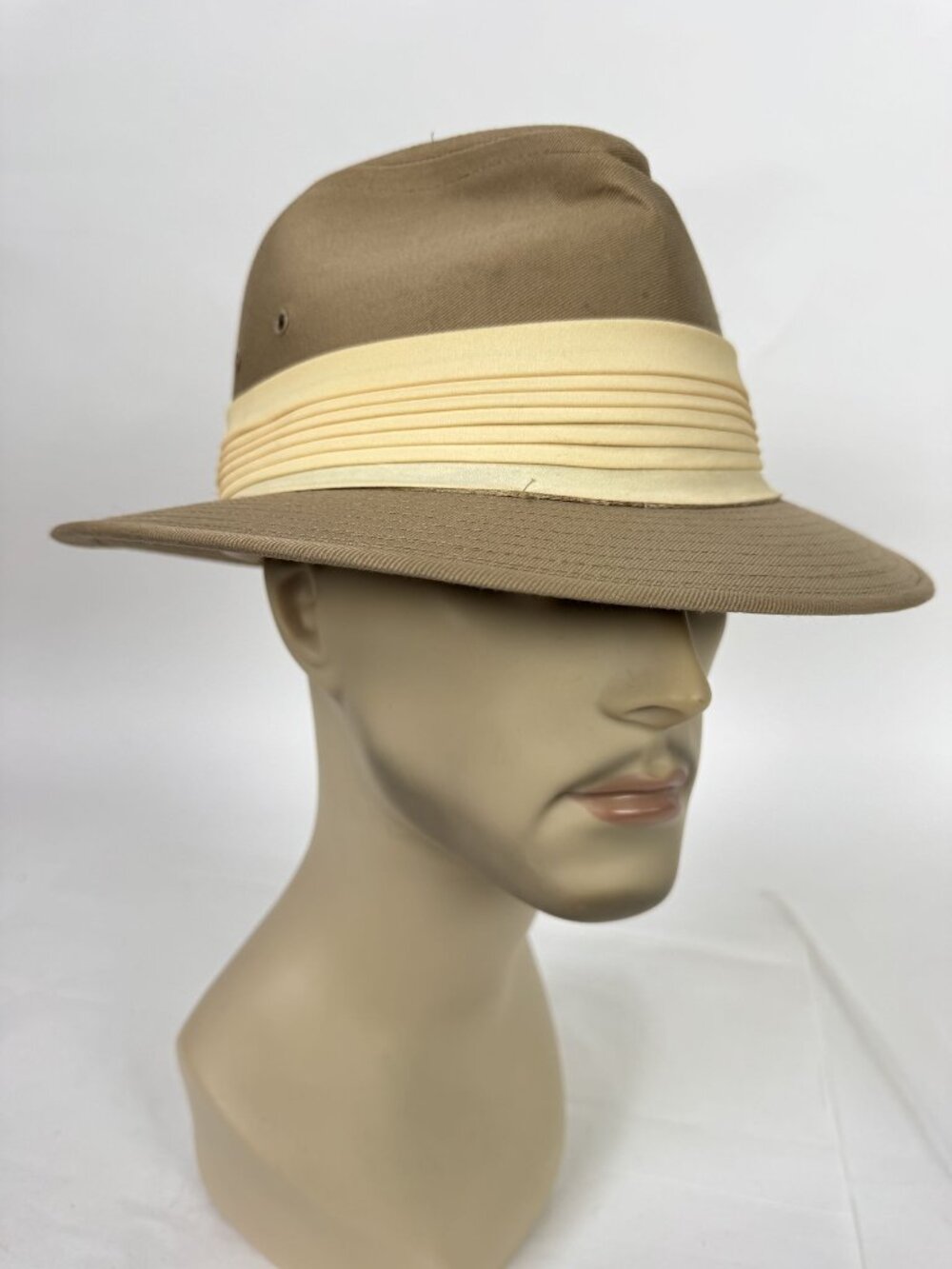 Kangol Design Large Beige & Orange Vintage Hat Made In USA